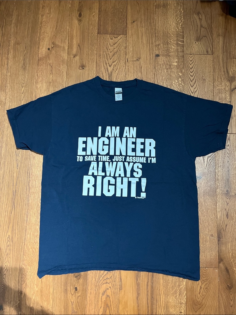 Gildan Navy Graphic 'I Am An Engineer - Always Right!' Tee